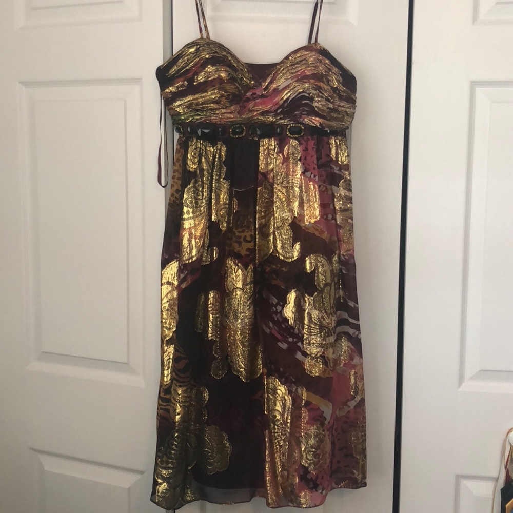 Gold and rose midi dress